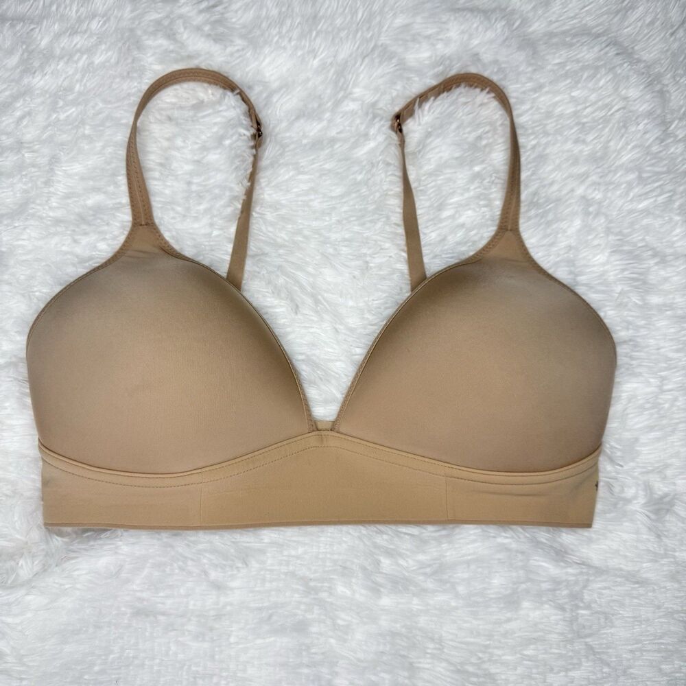 Aerie Real Me Wireless Bra 34D Beige Brown Full Coverage Soft Stretch